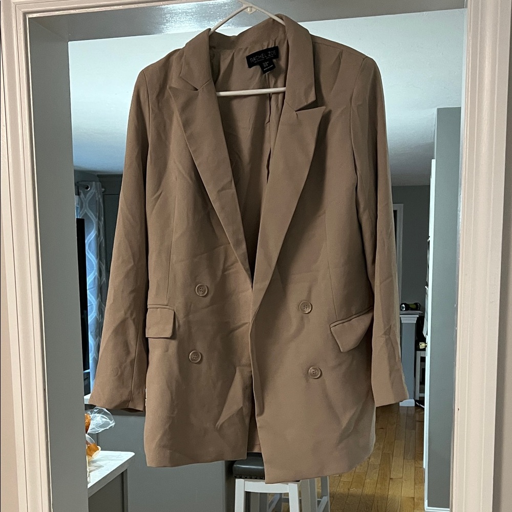 Rachel Zoe Tan Double-Breasted Blazer